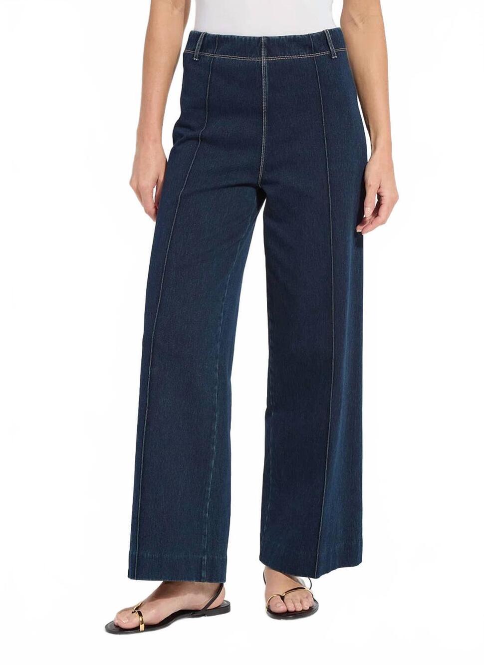 NEW LYSSE nova hi-waist pintuck pants in indigo